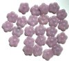25 15mm Mauve Marble Flower Beads